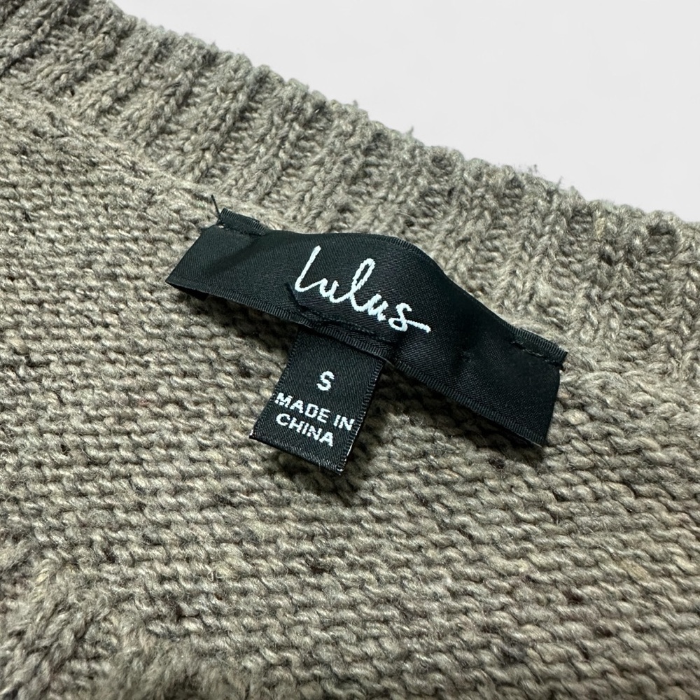 Lulus Women’s Sweater Small Brown Gray Multi Striped Balloon Sleeve Pullover - Picture 9 of 13